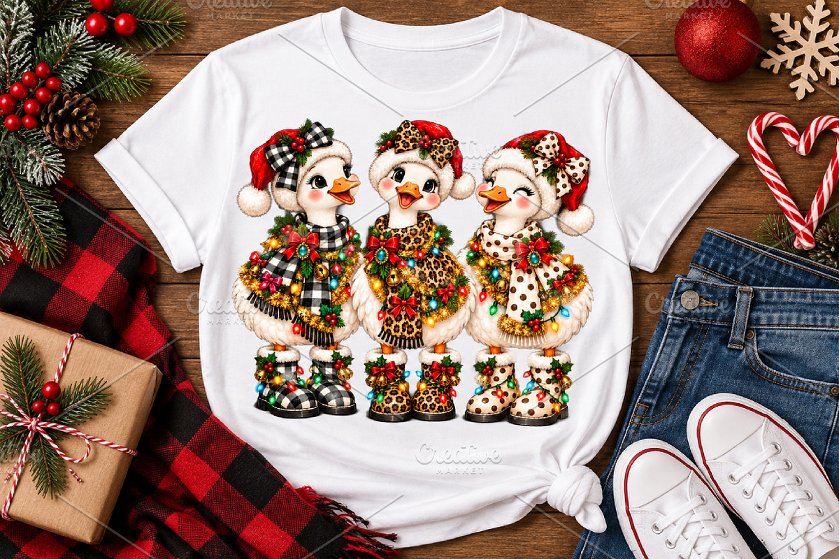 Western Christmas Goose PNG, a Seasonal Illustration by Watercolor design (Photo 1 of 3)