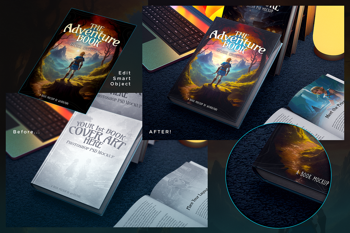Fantasy Book Cover Mockup, a Books & Magazine Mockup by Weirdsgn Store (Photo 2 of 4)