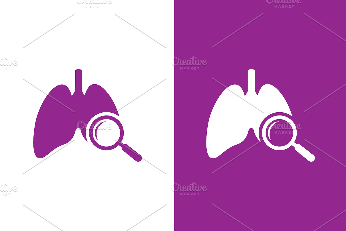 Human lungs and loupe logo, a Healthcare Illustration by GraphiShop