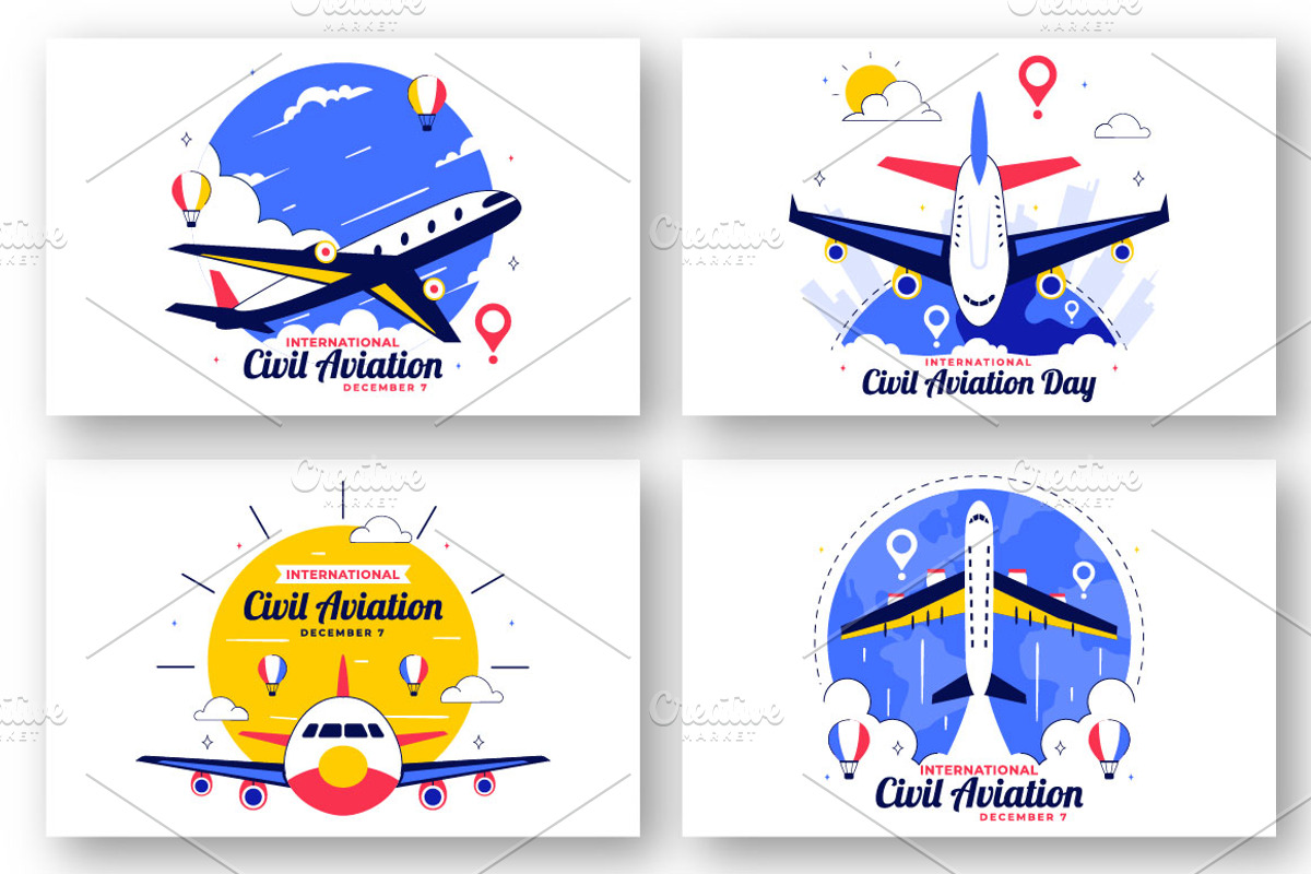 10 International Civil Aviation Day, a Transportation Illustration by denayunebgt (Photo 3 of 4)