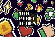 100 Pixel Icons, an Outline Icon by chewkotski (Thumbnail 1 of 6)