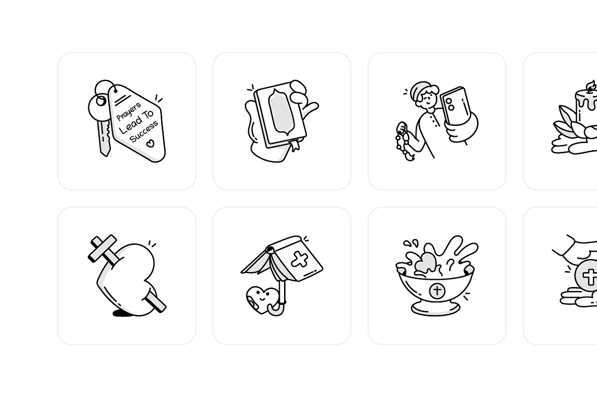 Prayer Doodle Icons Collection, an Outline Icon by Vectors Market (Photo 10 of 10)