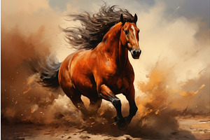 Resilient Mustang Horse. Generate Ai