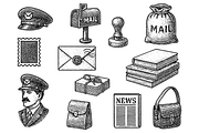 Vintage Postal Service Icons Set, an Object Graphic by RT Studio (Thumbnail 3 of 4)
