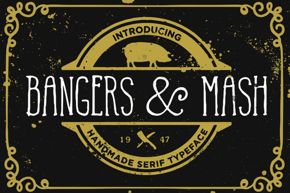 Serif font Bangers and Mash, a Serif Font by Itsmesimon (Photo 1 of 6)