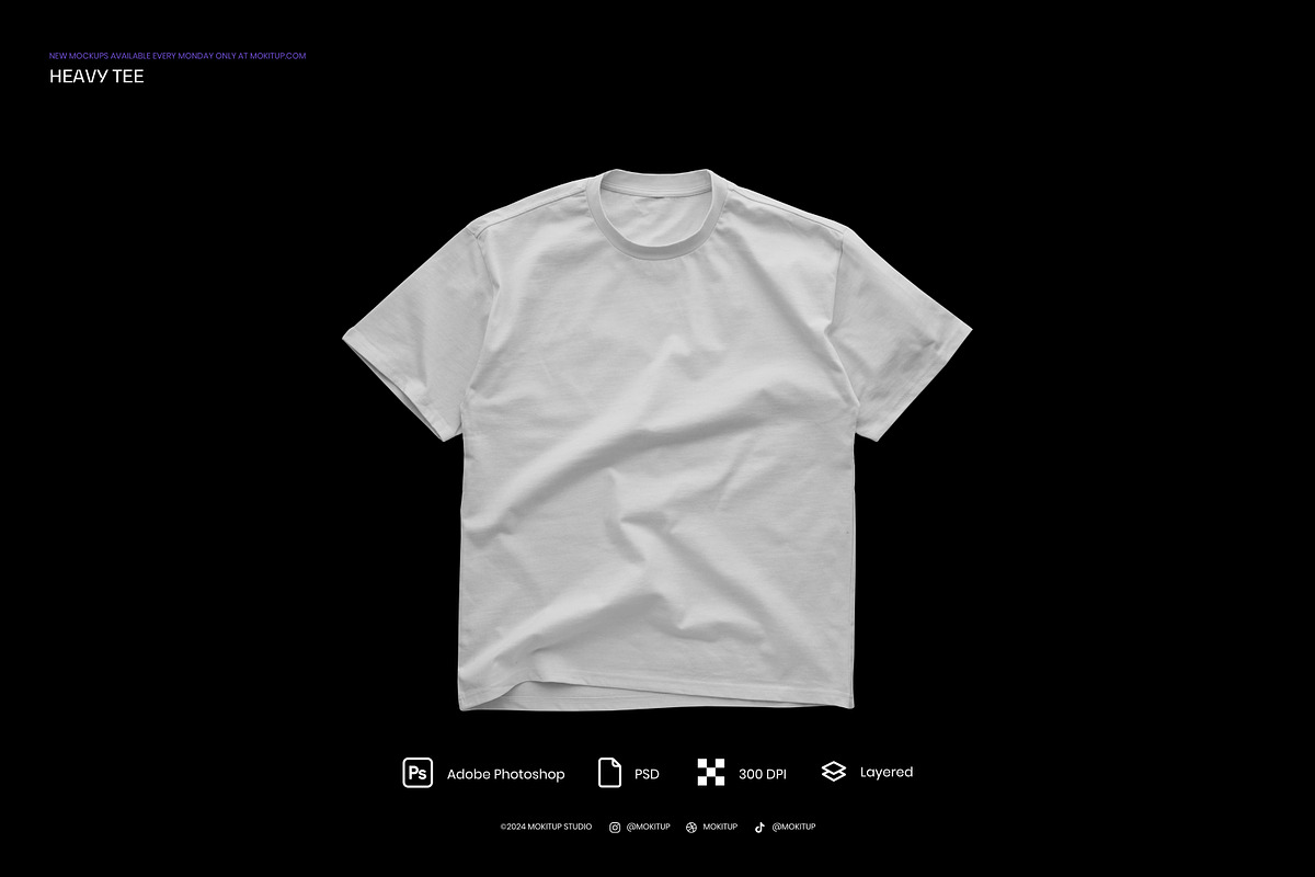 MOKITUP: Heavy Tee 001 Mockup, a Shirt Mockup by MOKITUP (Photo 3 of 4)