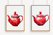 Watercolor Teapot and Teacup Clipart, an Illustration by Libby Wishes (Thumbnail 6 of 7)