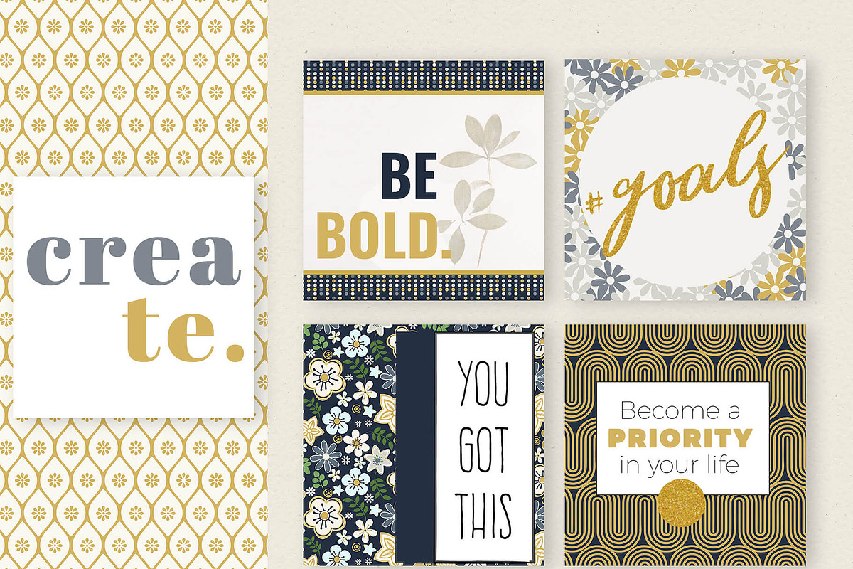 Navy Daisy Printable Scrapbook Paper, a Pattern Graphic by Posh Papers & Patterns (Photo 6 of 8)