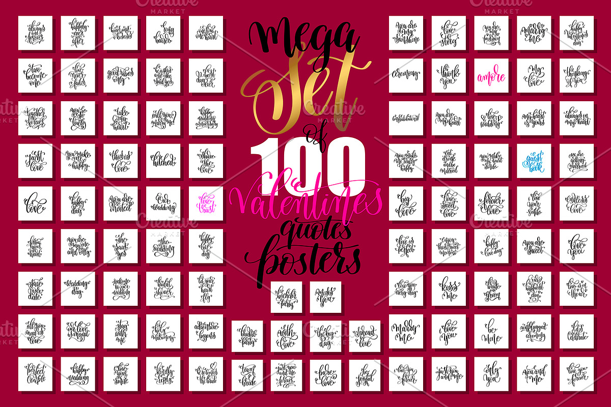 100 VALENTINES QUOTES, an Invitation Template by karakotsya (Photo 1 of 10)