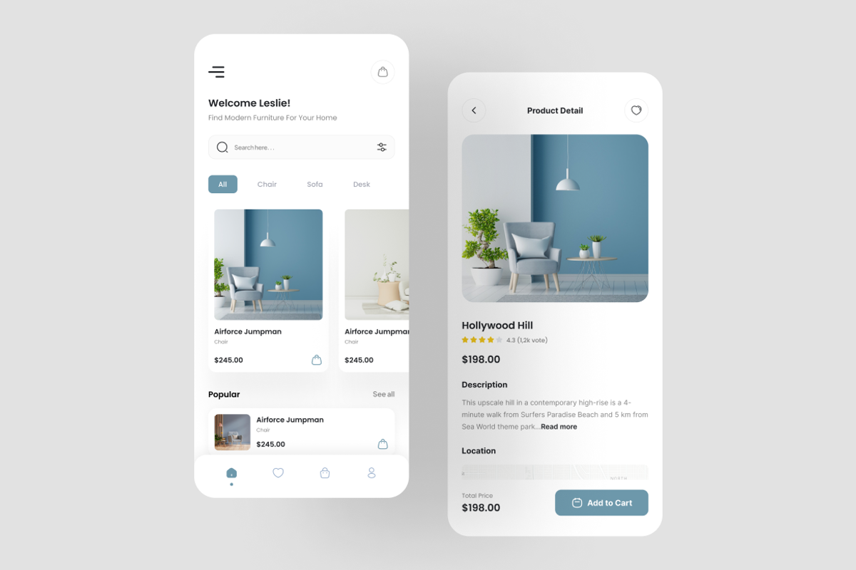 Inhome - Interior App UI Kit, an UI Kit Template by iDoodle Studio (Photo 3 of 4)