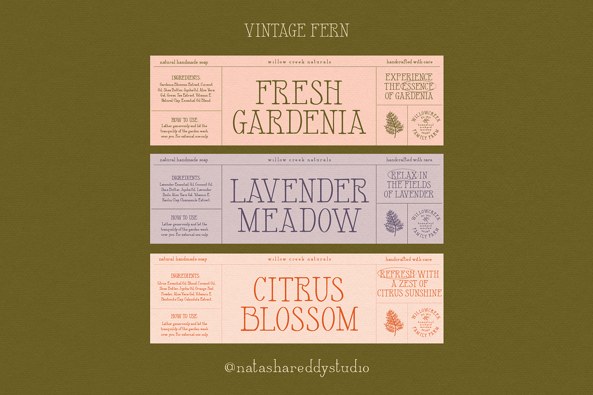 VINTAGE FERN by Natasha Reddy, a Serif Font by Natasha Reddy Studio (Photo 8 of 10)