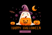 Happy Halloween - watercolor clipart, a Decorative Illustration by MilaCreator (Thumbnail 1 of 7)