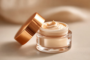 Luxurious cream jar with golden lid, a Beauty & Fashion Photo by AlyaAnd