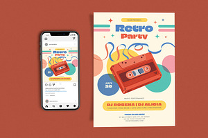 Retro Party Cassette, a Flyer Template by Me55enjah Design
