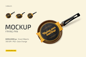Frying Pan Mockup Set, a Household Mockup by Country4k