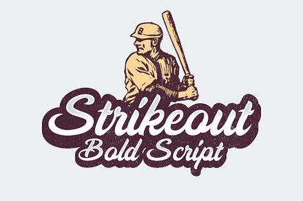 Strikeout - Bold Script, a Script Font by HipFonts