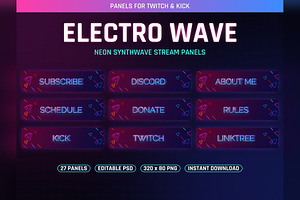 Electro Wave Twitch & Kick Panels