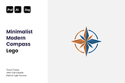 Minimalist Modern Compass Logo, a Branding & Logo Template by Luxury Logos (Thumbnail 1 of 4)