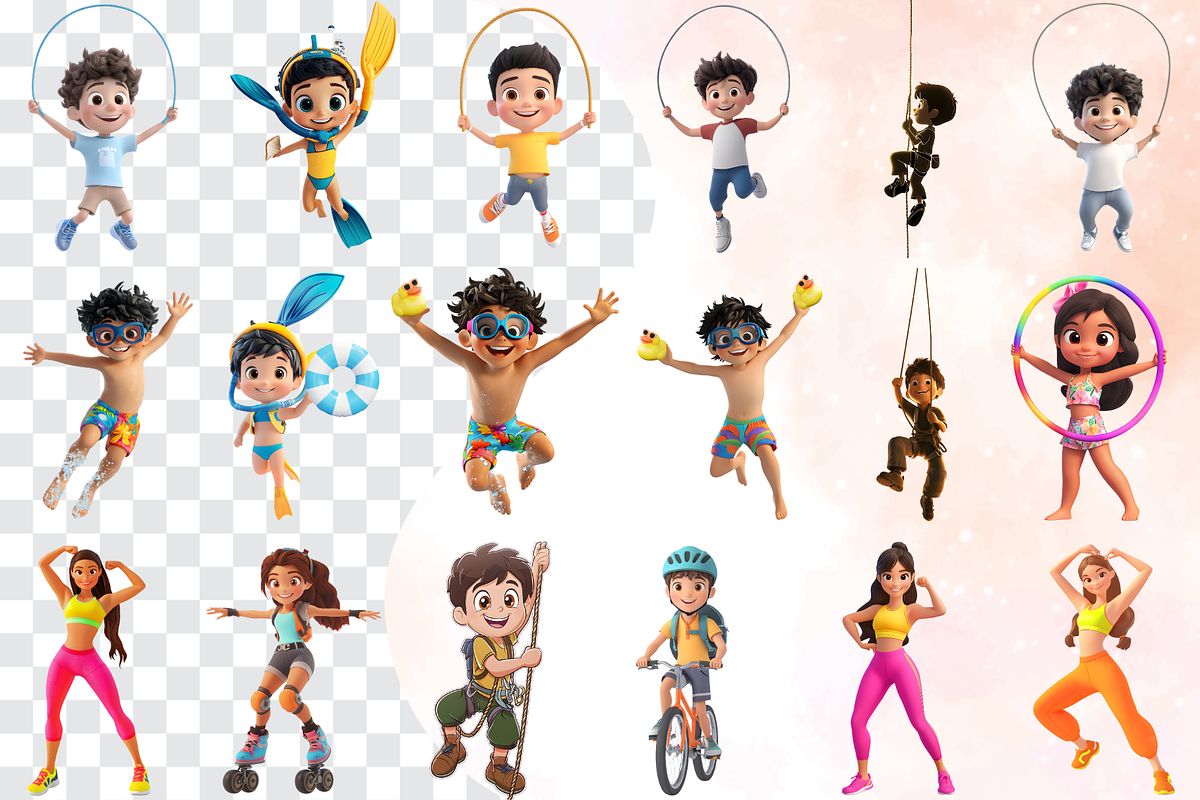 Cute 3D Summer Sport Characters, a Characters & Person 3D Model by Flourish Spark (Photo 5 of 9)