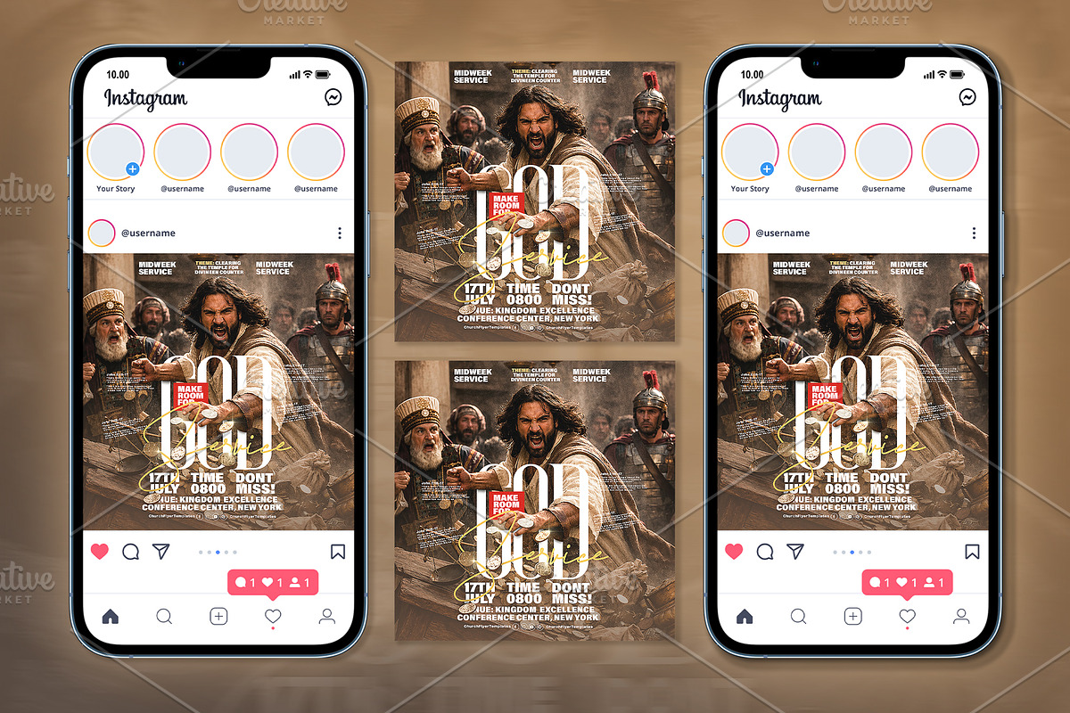 Make Room for God Church Flyer PSD, a Social Media Template by church flyer templates (Photo 10 of 12)