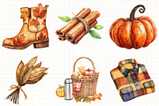Watercolor Fall Favorites Clipart, an Illustration by Libby Wishes (Thumbnail 3 of 6)