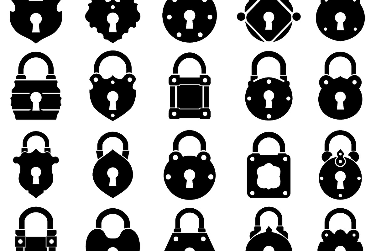 Set of 20 antique padlock vector, an Object Illustration by LogosDen (Photo 2 of 3)