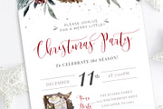 Christmas Party Invitation Template, a Stationery Template by By Stephanie Design (Thumbnail 1 of 3)