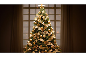 captures gold star tree topper ai, a Background Photo by pikepicture