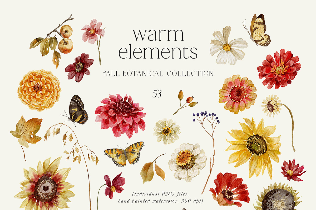Warm Autumn - watercolor collection, a Seasonal Illustration by AleksaArt (Photo 9 of 17)