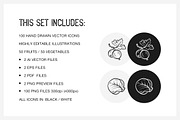Fruits & Vegetables + Badges, an Outline Icon by Uniko Studio (Thumbnail 2 of 12)