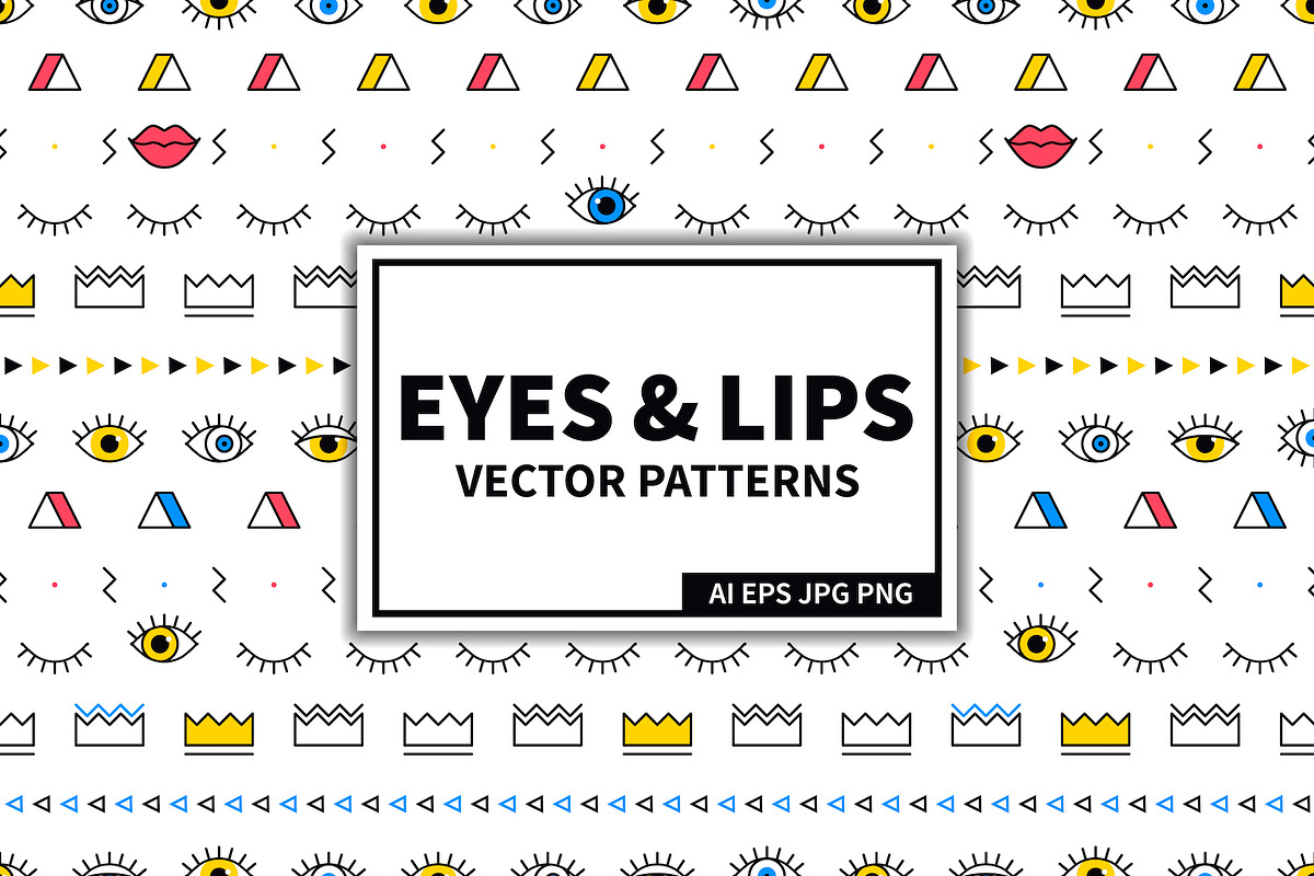 Weird Eyes Seamless Patterns Set, a Pattern Graphic by Krolja (Photo 1 of 6)