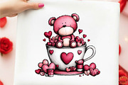 Whimsical Valentine Bear Clipart Bun, an Illustration by designcity5 (Thumbnail 4 of 5)