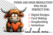 Quirky Valentine Highland Cow Clipar, an Illustration by Daily.Designs (Thumbnail 2 of 8)