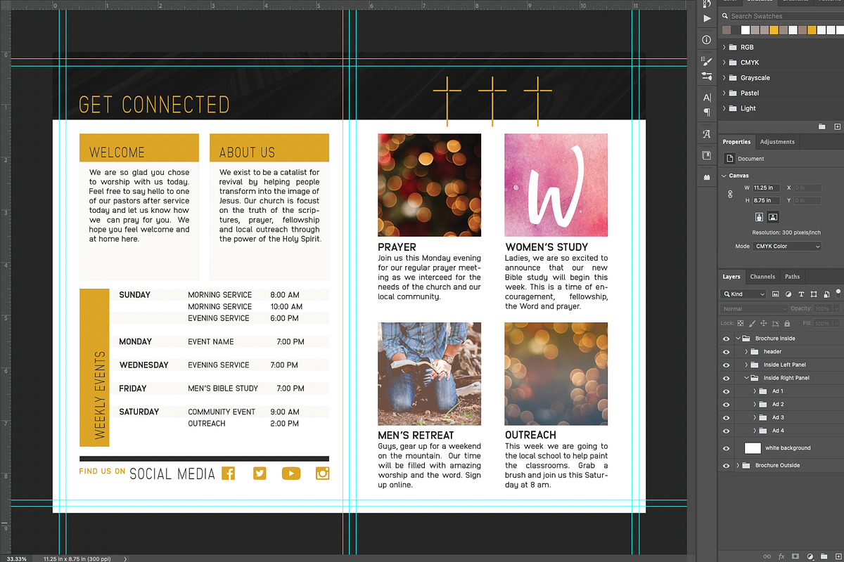 Modern Father's Day cross bulletin, a Print Template by Sync Design Soultions (Photo 5 of 5)