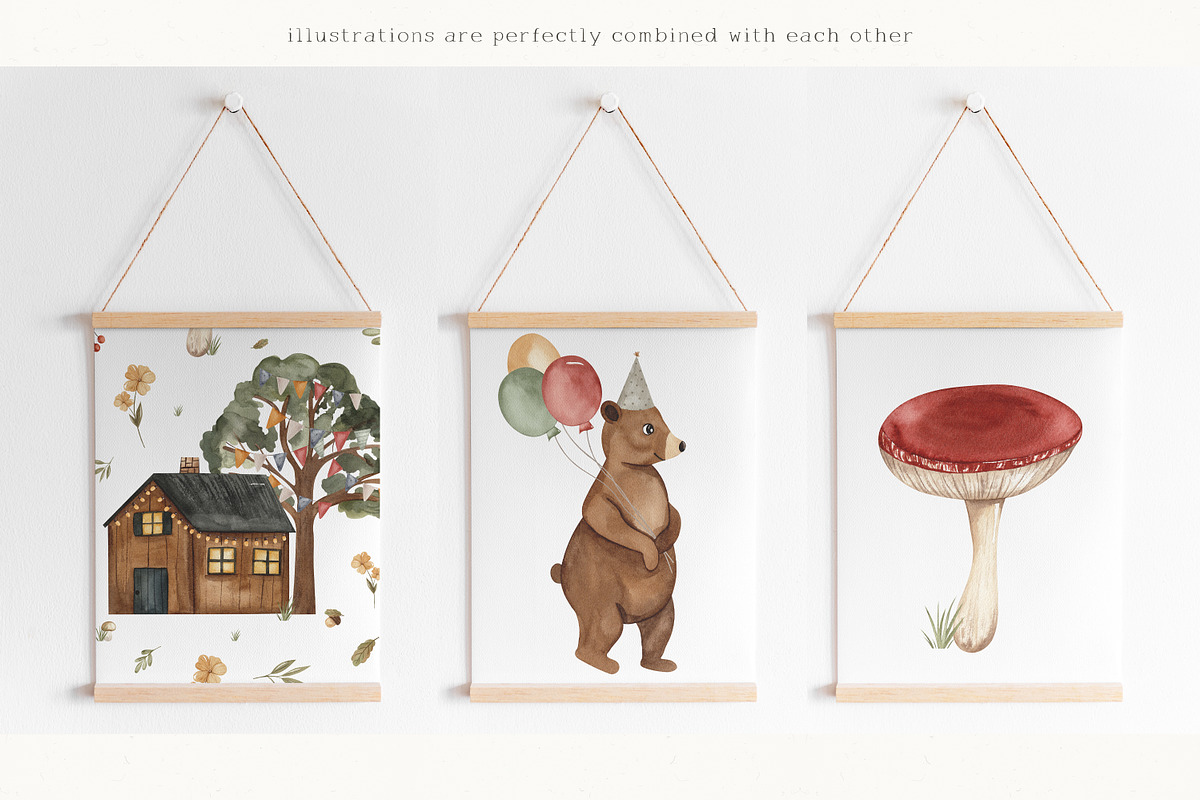 Forest party. Watercolor birthday., an Animal Illustration by Ooh Lily (Photo 10 of 16)