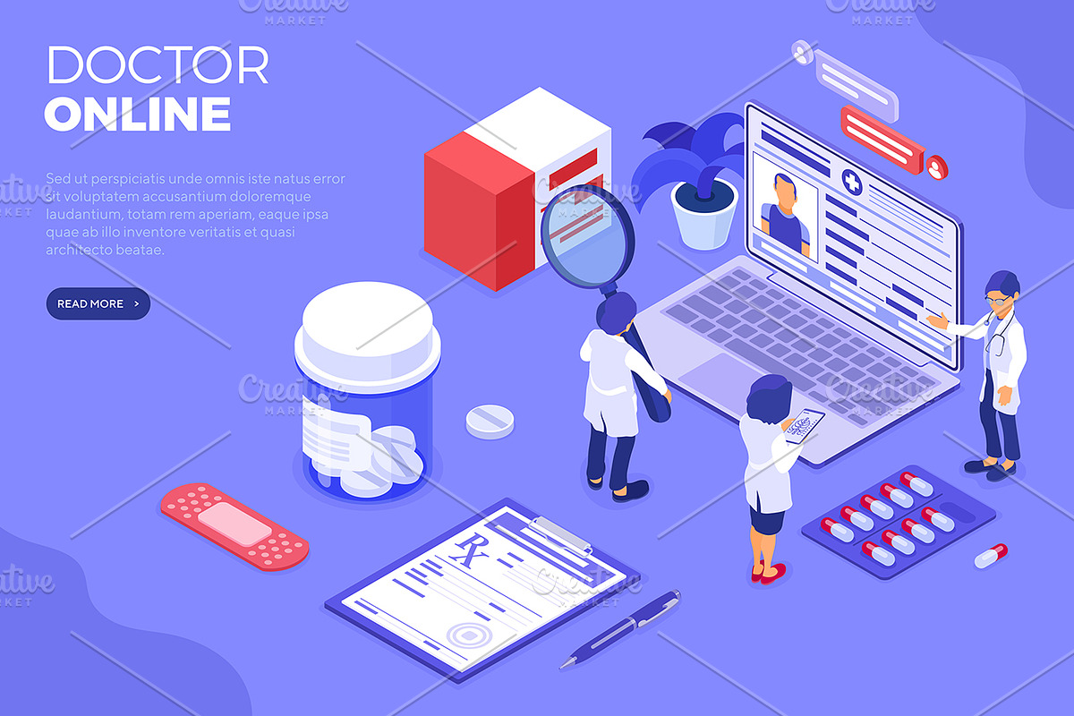 Online Doctor and Medical Diagnostic, a Healthcare Illustration by TAlex (Photo 4 of 6)