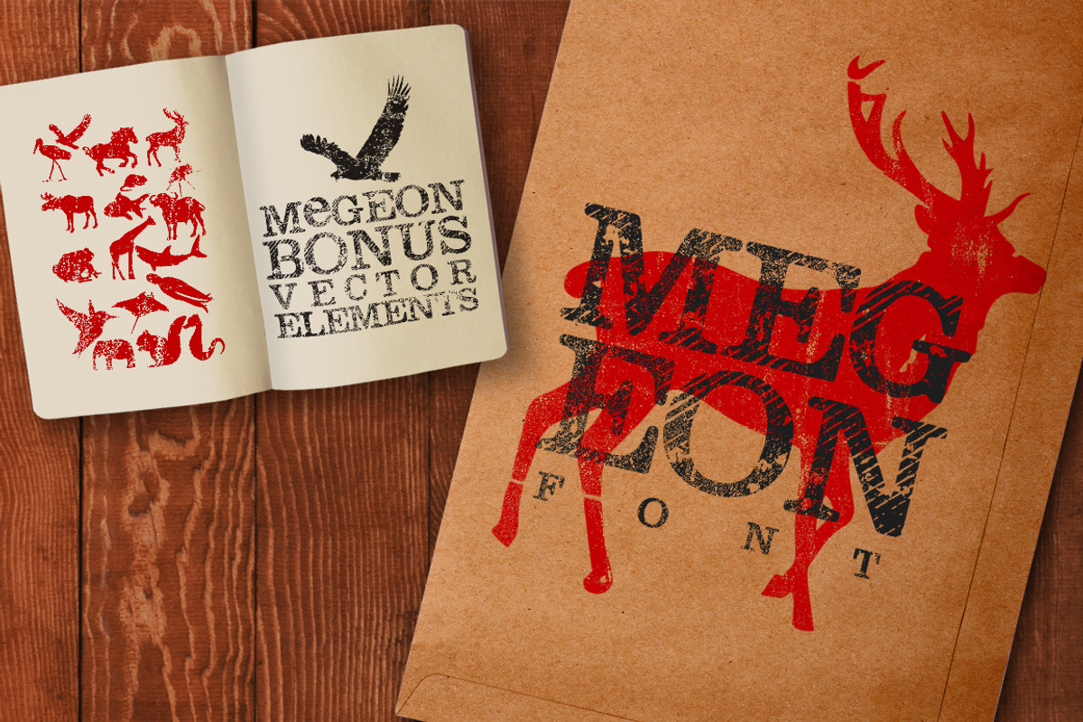 Megeon Font + Vector Bonus preview 2