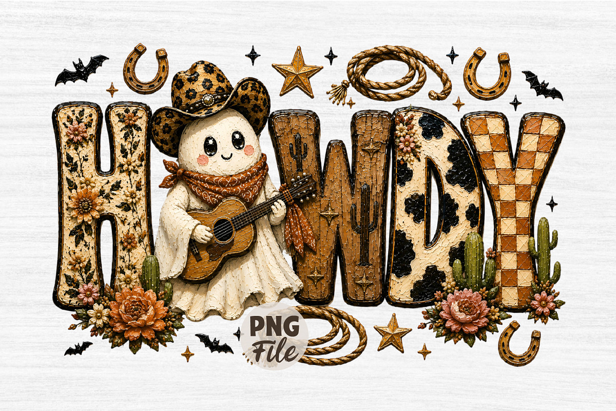 Howdy Ghost Png, Howdy Png, Cowboy, a Seasonal Illustration by Libby Wishes (Photo 1 of 3)