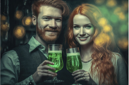 Generated IA. Happy redhead couple, a Person Photo by Manu Reyes