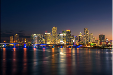 Downtown Miami Skyline and Biscayne, an Architecture Photo by Nick Fox