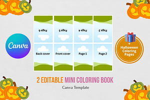 Mini Coloring Book Canva Template, a Print Template by Print Haven Mochi Vintage