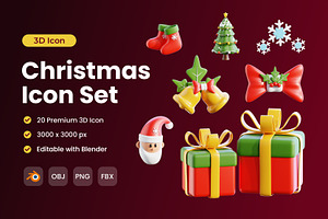 Christmas 3D Icon Pack, a 3D by Home Studio