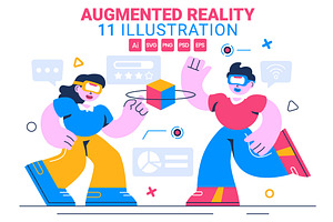 11 Augmented Reality Illustration, a Technology Illustration by denayunebgt