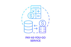 Pay as you go service blue gradient, an Icon by IMG Visuals