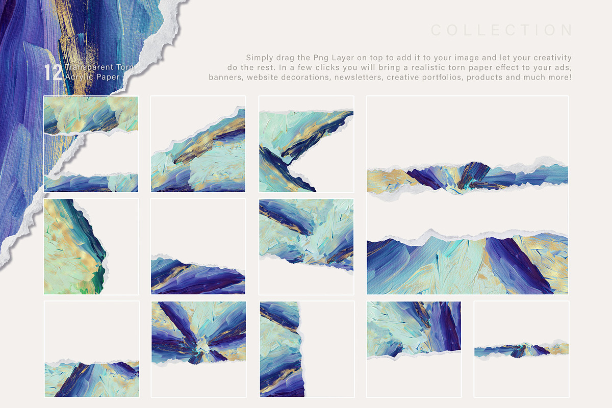 Turquoise & Gold Acrylic Backgrounds, a Texture Graphic by Suna Kosem (Photo 13 of 14)