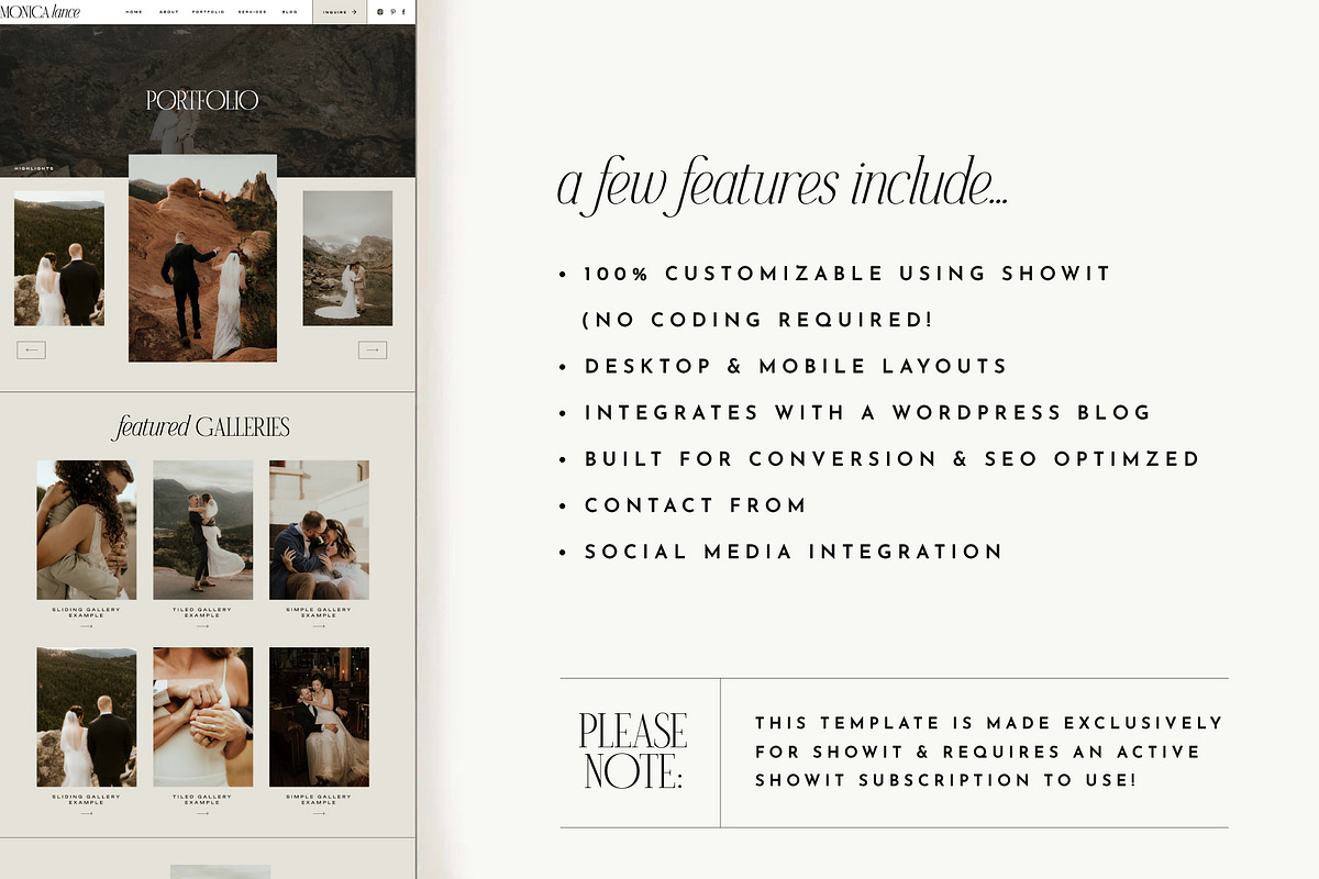 Monica Lance ShowIt Website Template, a Marketing Template by Rachel Kick (Photo 3 of 3)