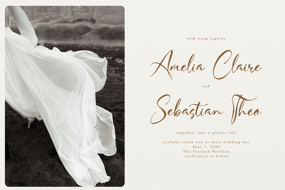 Haniquta | Beauty Calligraphy Script, a Script Font by gracetype_studio (Photo 4 of 12)