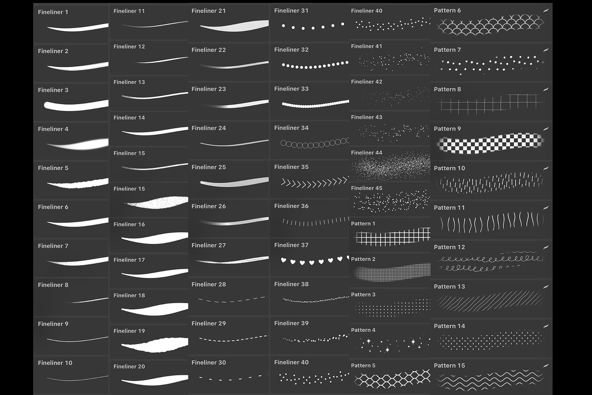 Procreate Fine Liner Brushes, a Brush Add-On by LaurenceVArtiste (Photo 5 of 5)