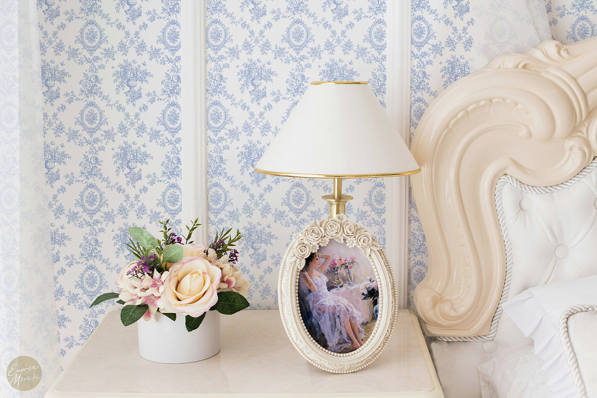 Toile de Jouy 01 Blue Floral Pattern, a Pattern Graphic by Euonia Meraki (Photo 17 of 20)