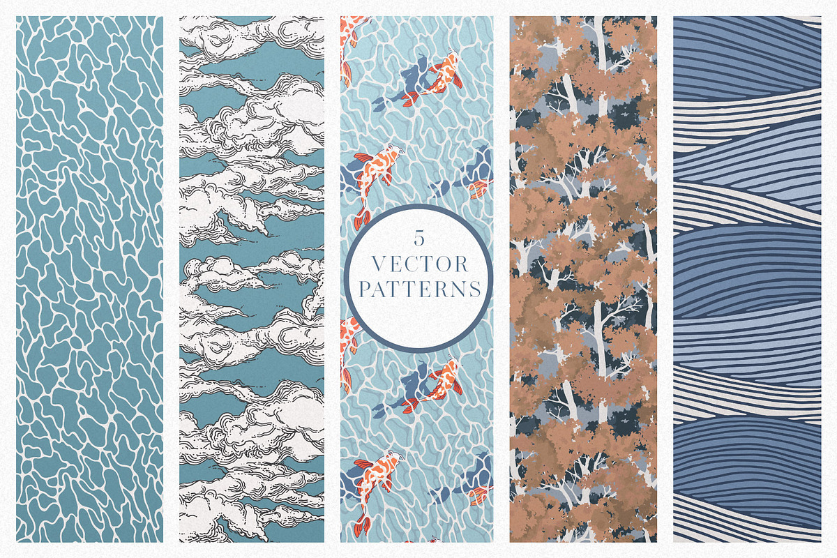 Asian Seamless Patterns, a Pattern Graphic by Michael Rayback Design (Photo 8 of 16)